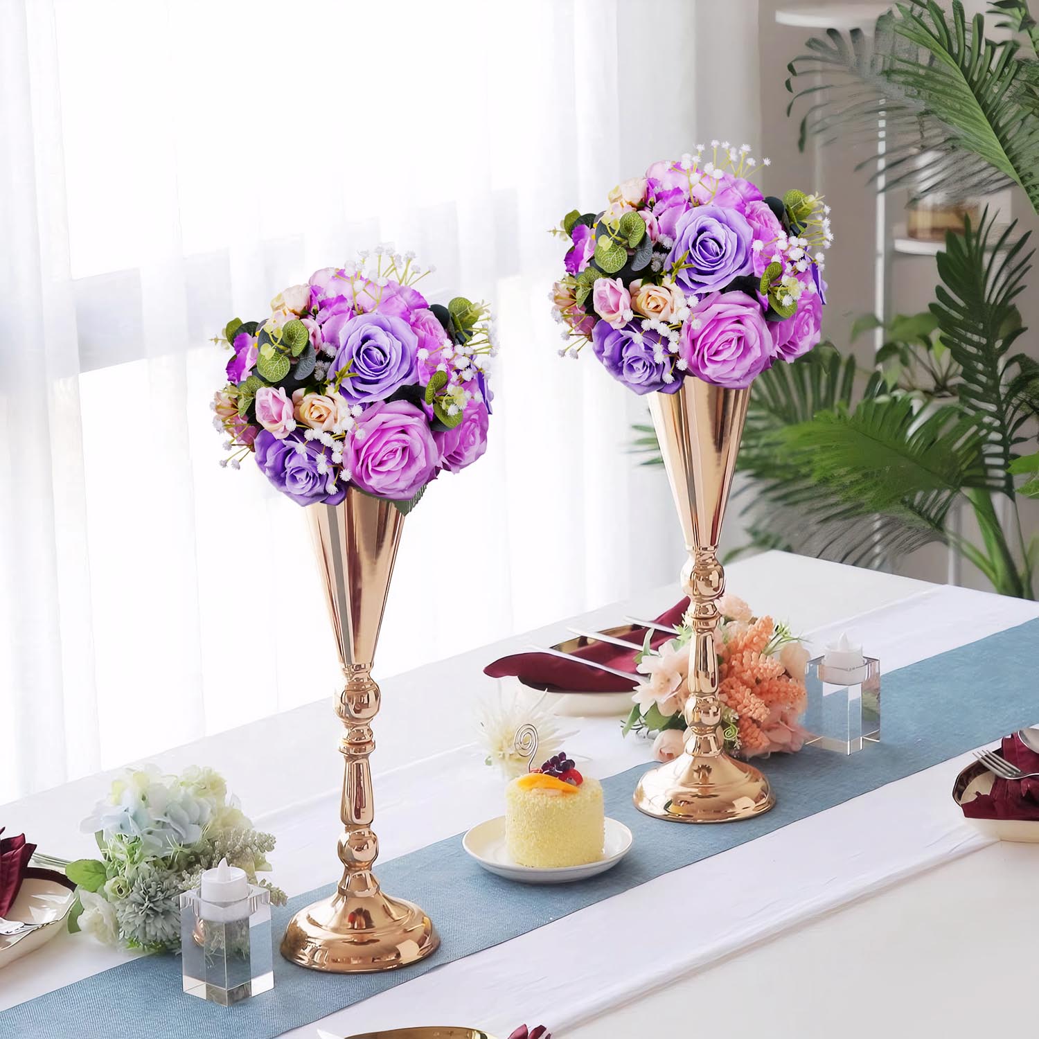 25cm Elegant Purple Floral Arrangement 4 picture