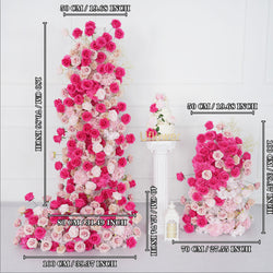 Uflower Rose red rose wedding background arch KT board decoration flower arrangement