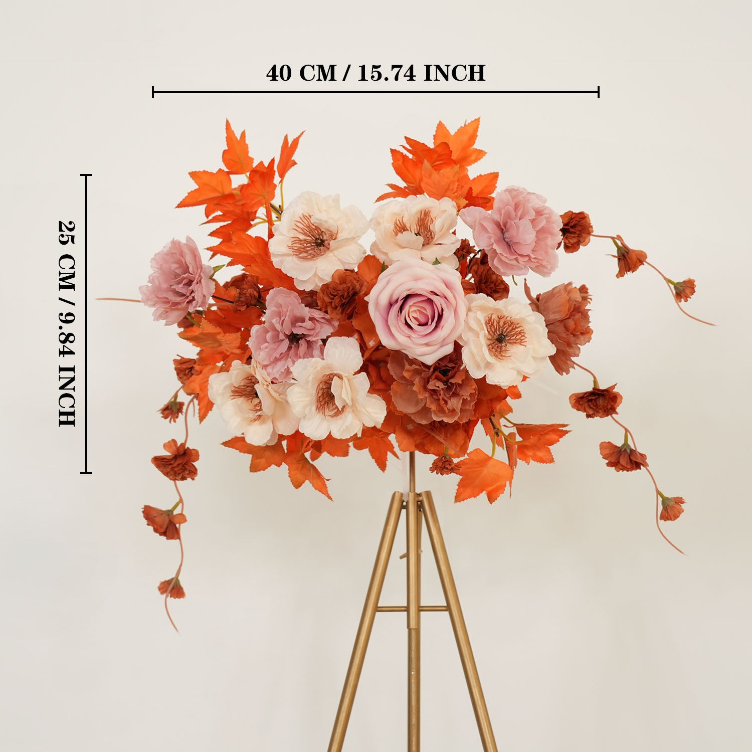 Uflower Artificial Autumn Pink Flower Row Wedding KT Backdrop Decor