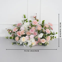 Uflower Wedding Backdrop Pink Rose Green Leaf Floral Arrangement
