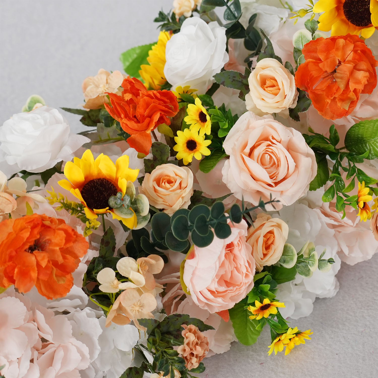 Uflower Artificial Flower Row Sofa Table Runner Floor Flower Arrangement