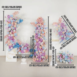 Uflower Artificial Purple Blue Wedding KT Backdrop Flower Row Decor