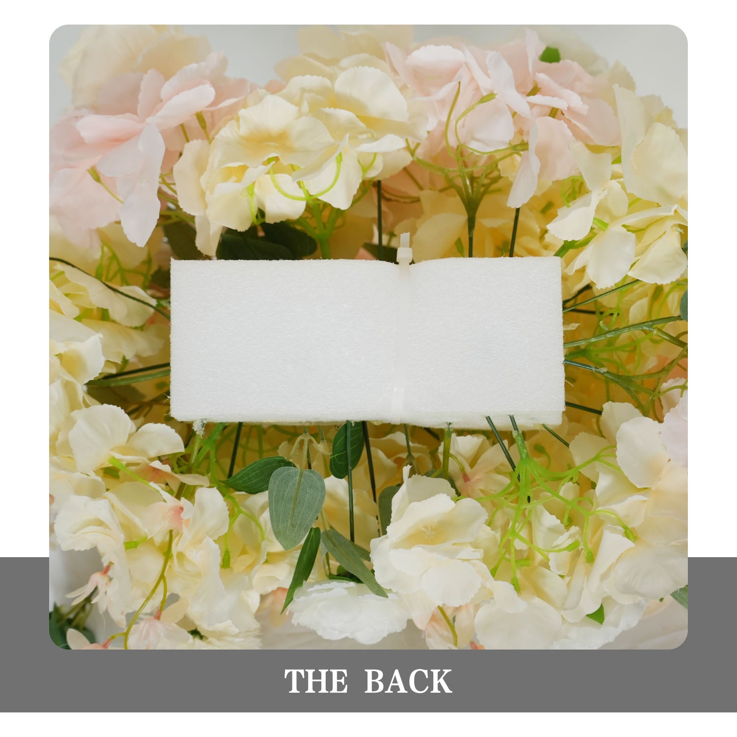 Uflower Artificial White Pink Wedding KT Backdrop Flower Row Decor