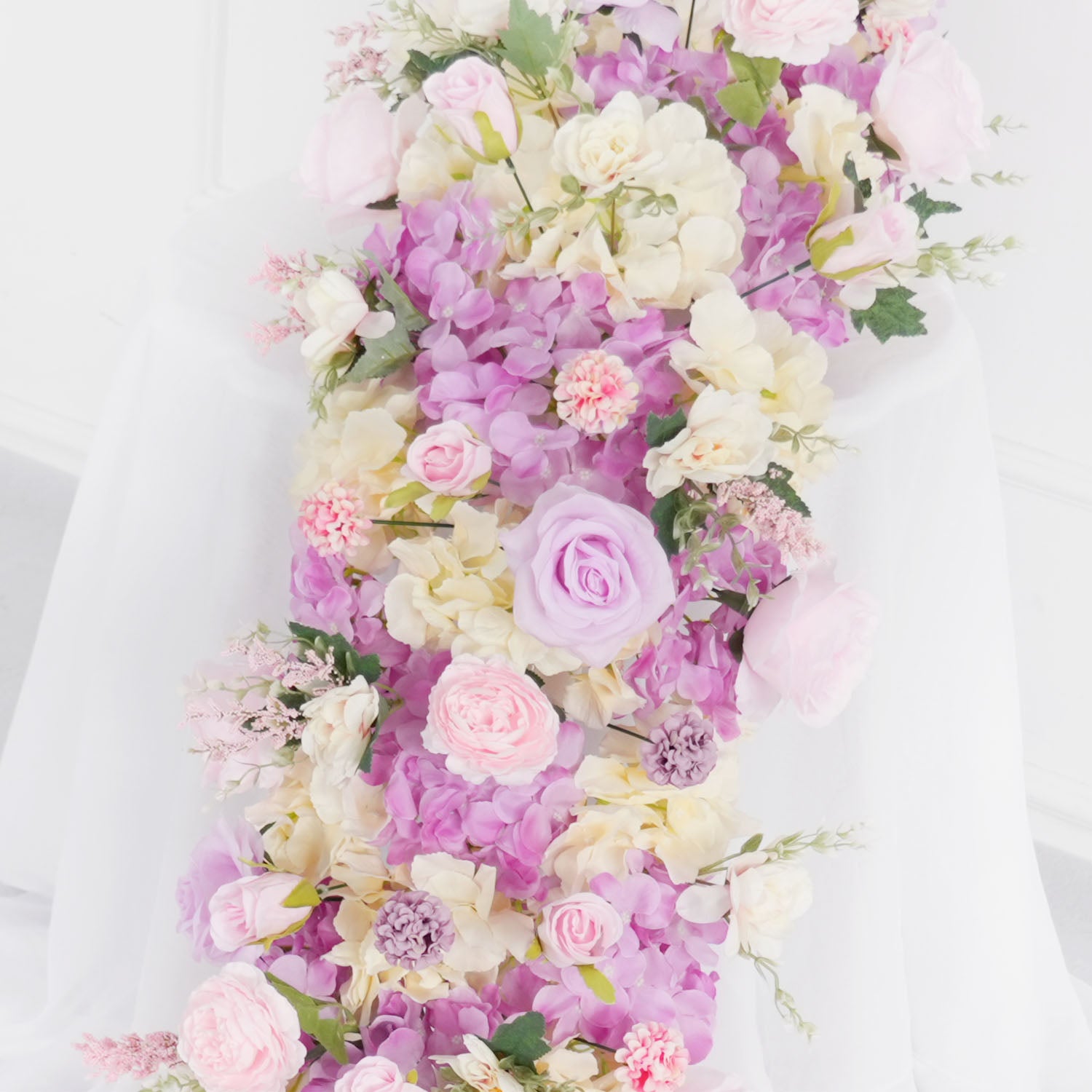 Uflower Artificial Flower Row Sofa Table Runner Floor Flower Arrangement