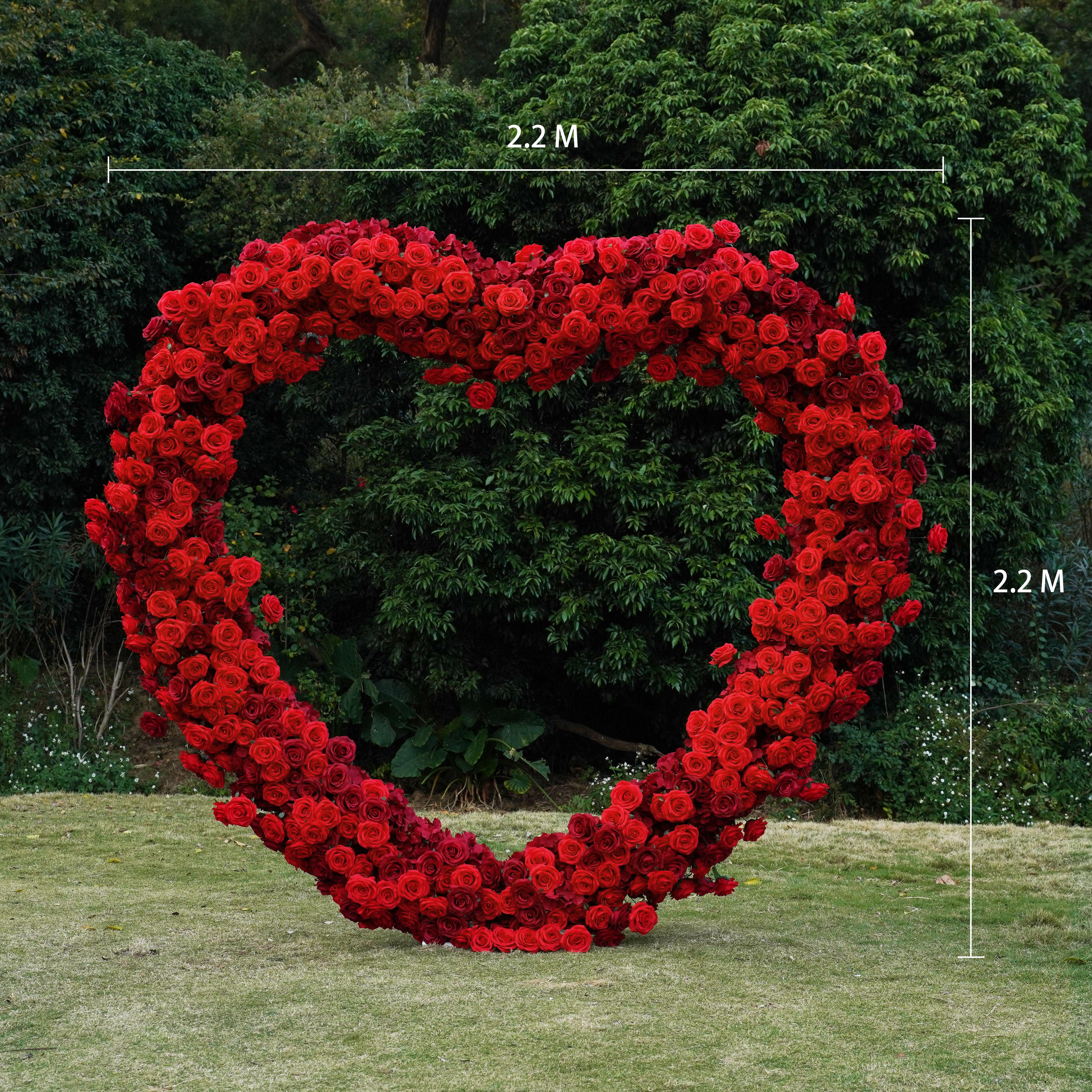 2.2m*2.2m Rose Heart-Shaped Wedding Flower Arch Decor