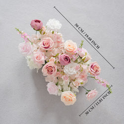 Uflower Pink Rose Sofa Table Runner Floor Flower Arrangement
