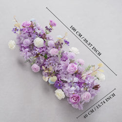 Uflower Purple Rose Floral Door Arch Wedding Party Backdrop Decoration