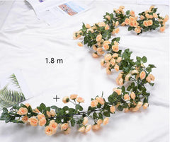 Christmas 69 simulation rose vine long juan flower vine ceiling pipe winding decoration green plants