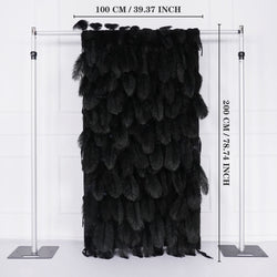Uflower Artificial Black 5D Flower Wall Wedding Backdrop Deco Birthday Party