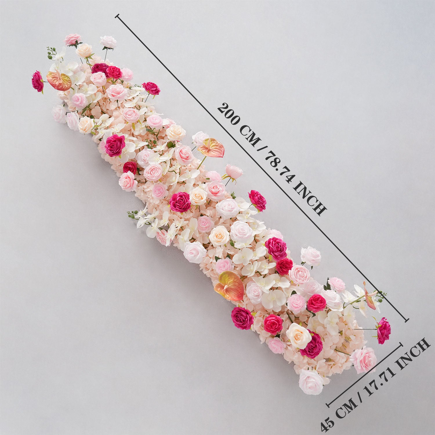 Uflower Pink Rose Floral Door Arch Wedding Party Backdrop Decoration