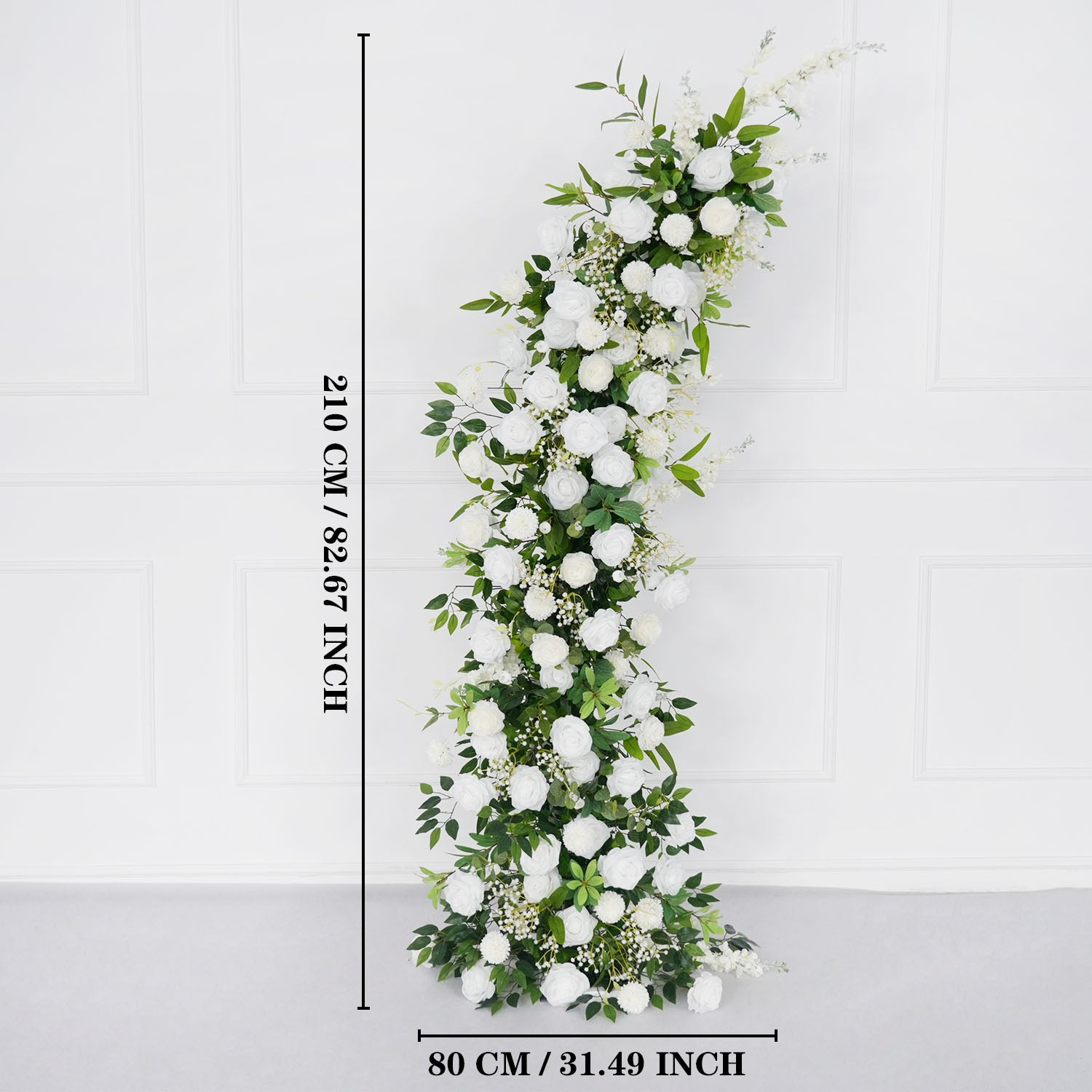 Uflower White Green Rose Floral Arch Wedding Backdrop Decor
