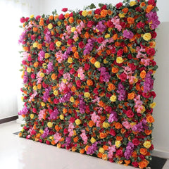 Simulated Colorful Rose Wall Wedding Background Party Activity Props