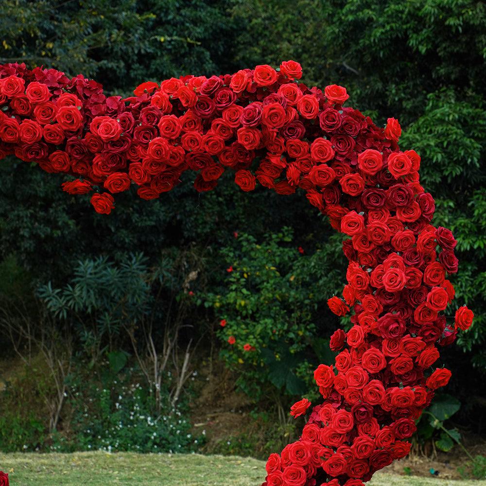 2.2m*2.2m Rose Heart-Shaped Wedding Flower Arch Decor