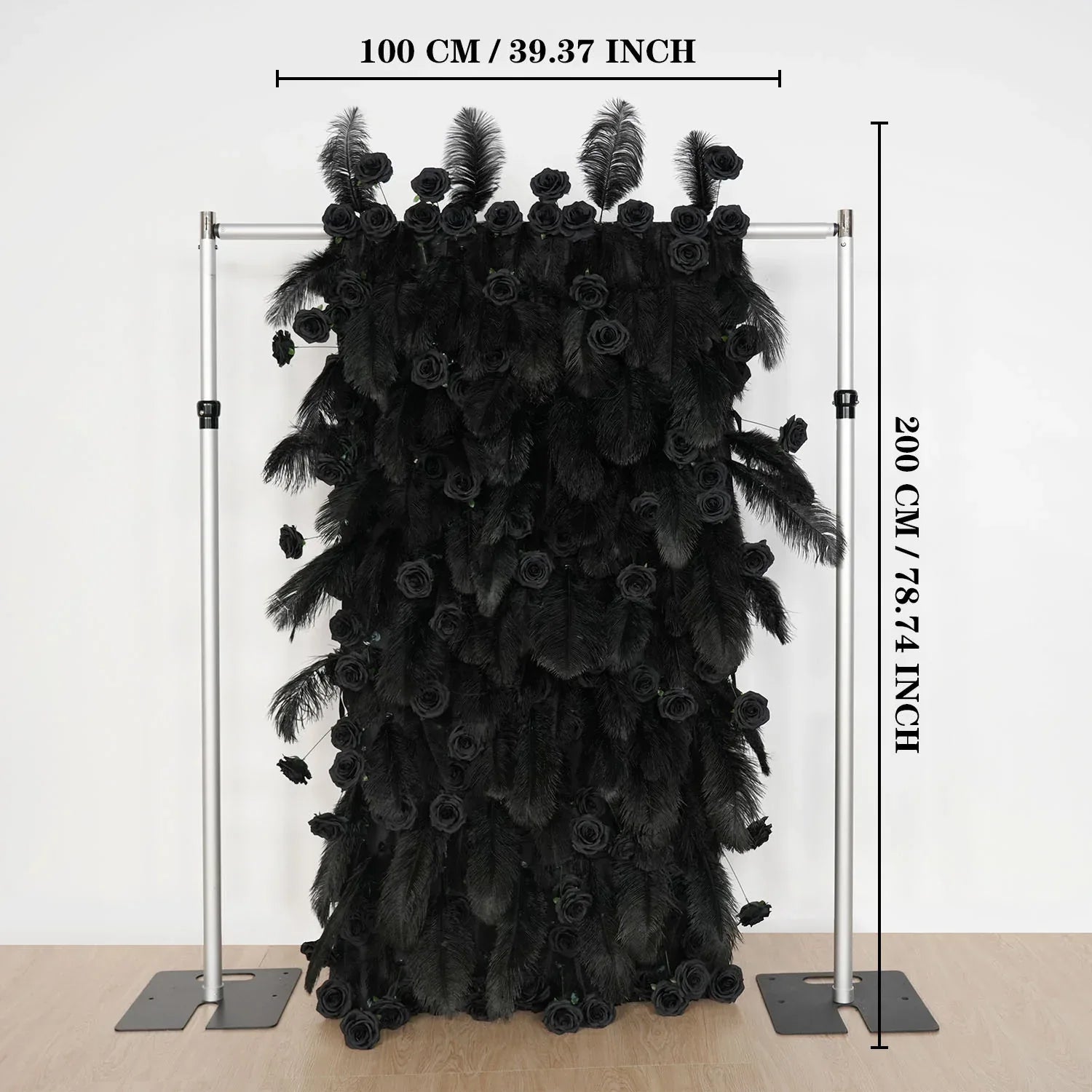 Uflower Artificial Black 5D Flower Wall Wedding Backdrop Decoration - Uflower