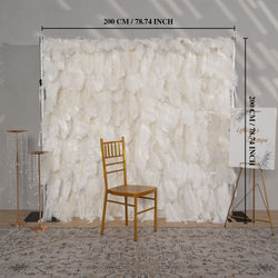 Uflower Artificial White 5D Flower Wall Wedding Backdrop Deco Birthday Party