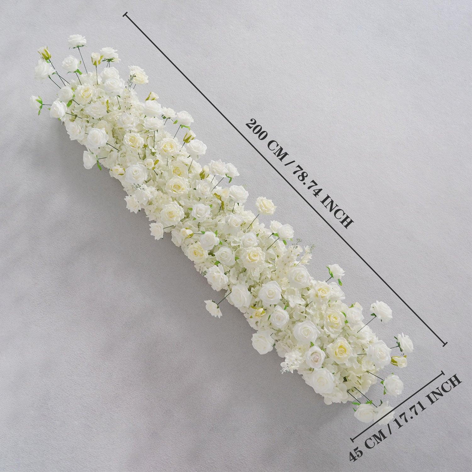 Uflower White Sofa Table Runner Floor Flower Arrangement