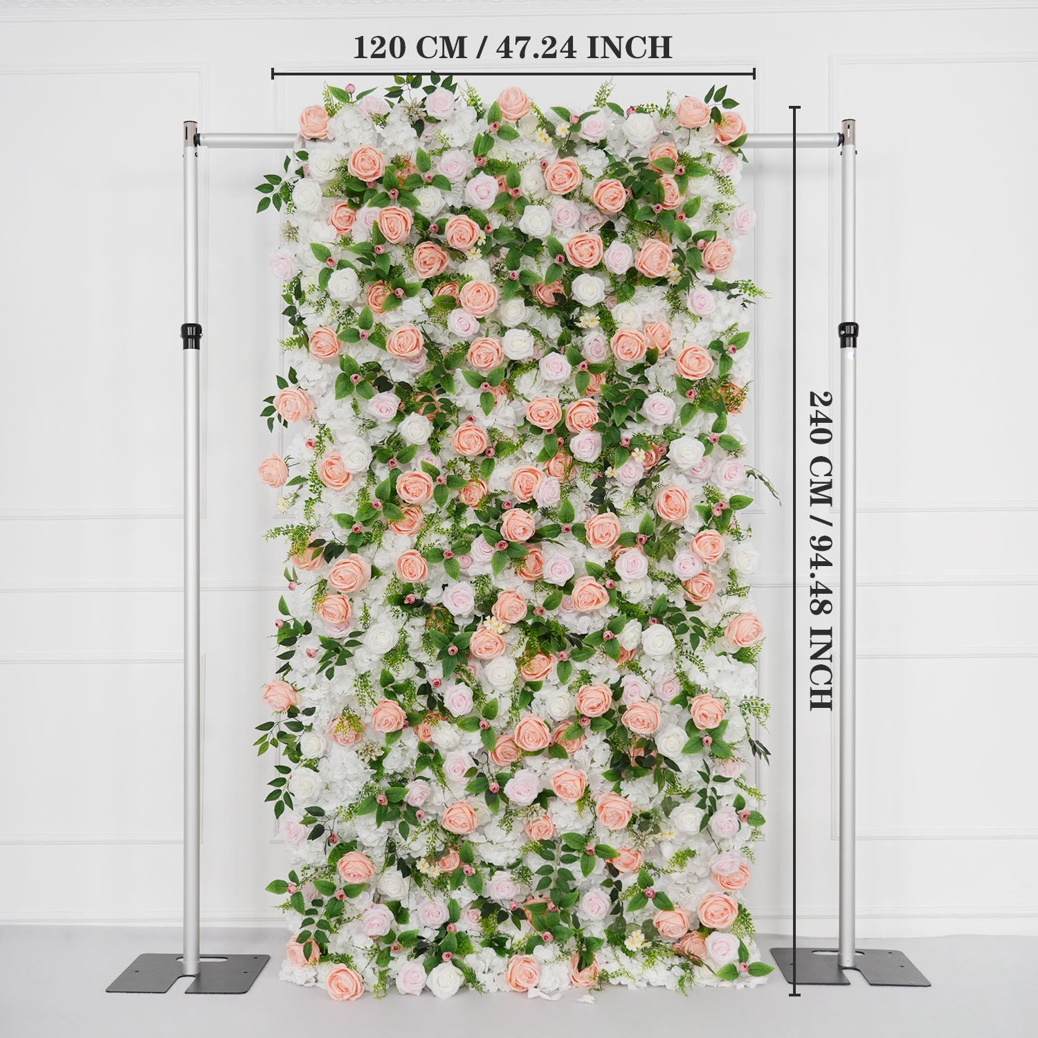 Uflower Artificial Pink White Flower Wall Wedding Backdrop Deco Birthday Party