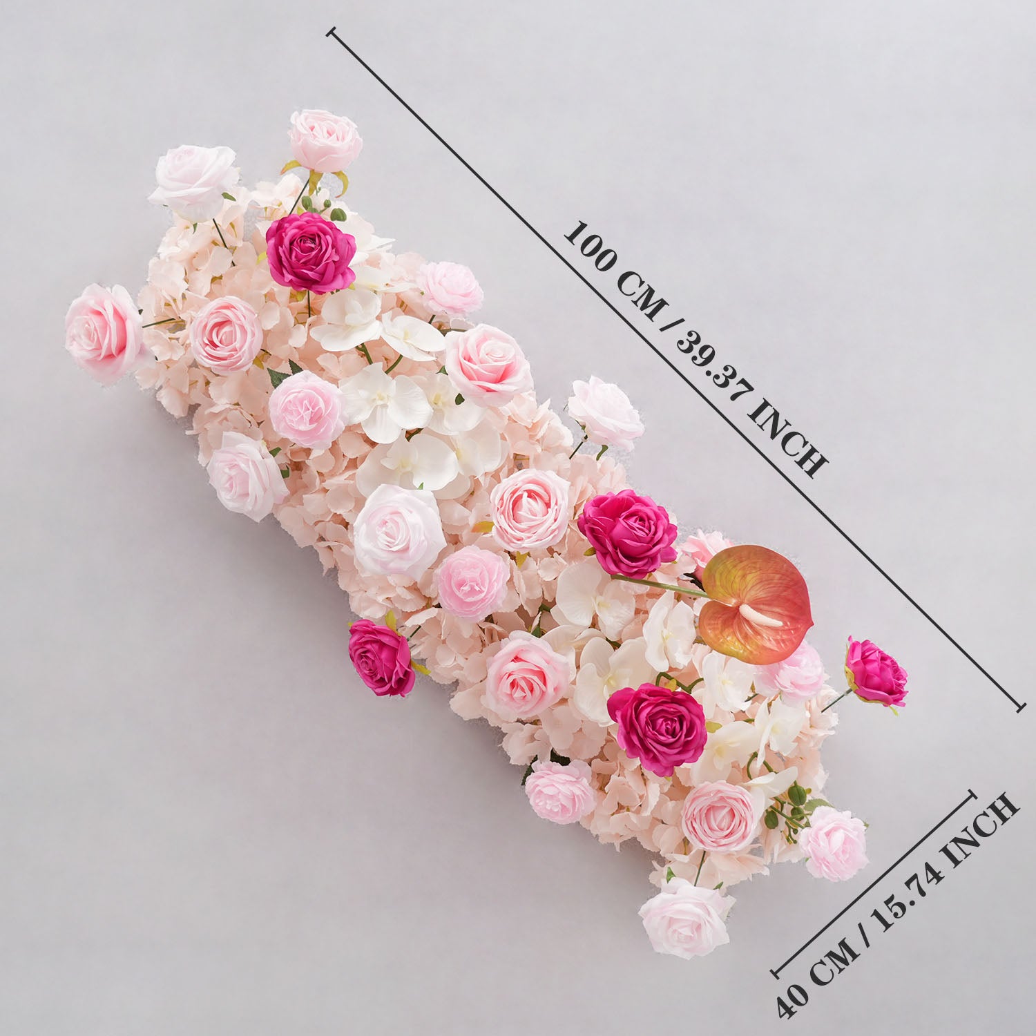 Uflower Pink Rose Floral Door Arch Wedding Party Backdrop Decoration