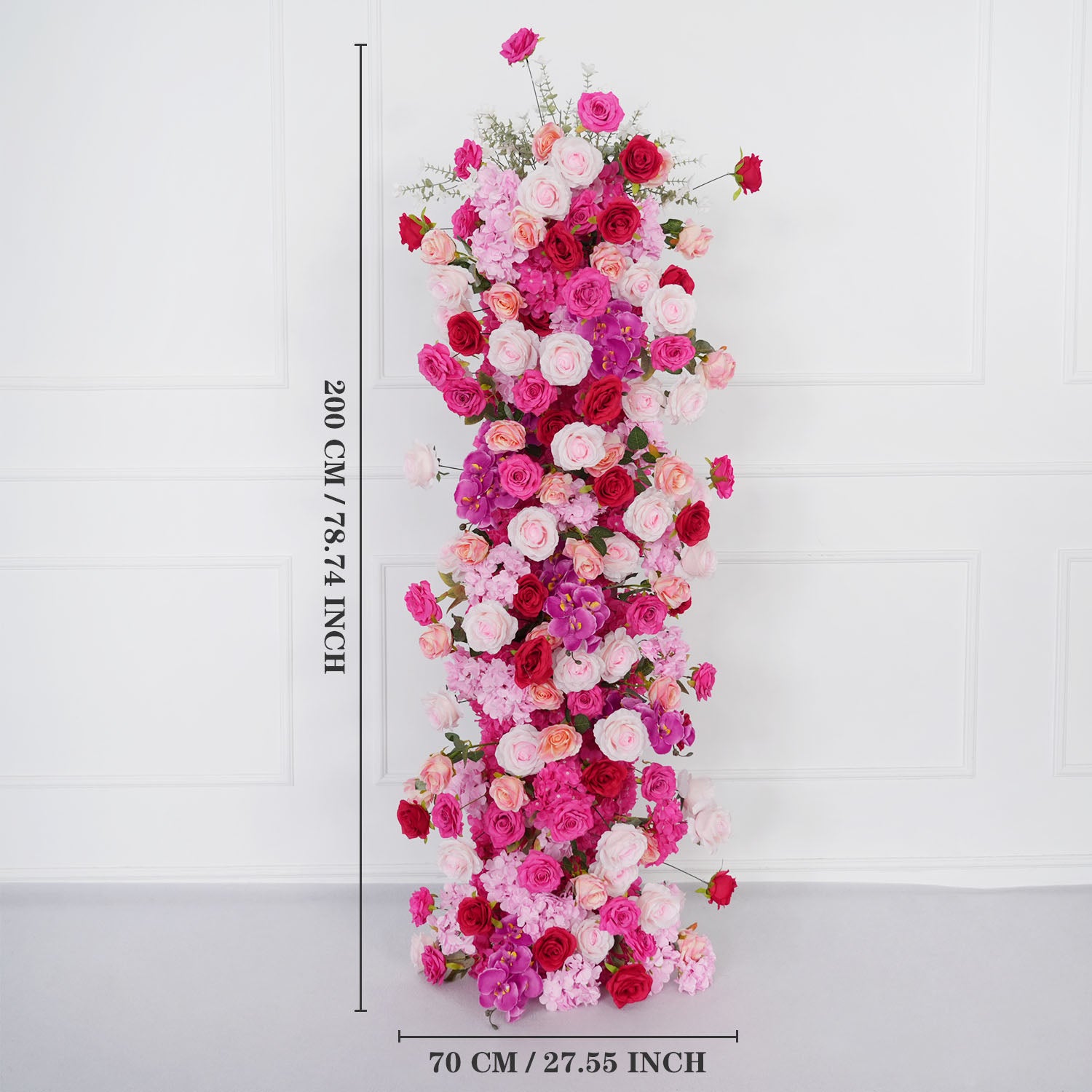 Uflower Pink Rose Wedding Background Arch KT Board Decoration Flower Arrangement