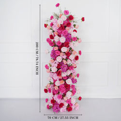 Uflower Pink Rose Wedding Background Arch KT Board Decoration Flower Arrangement