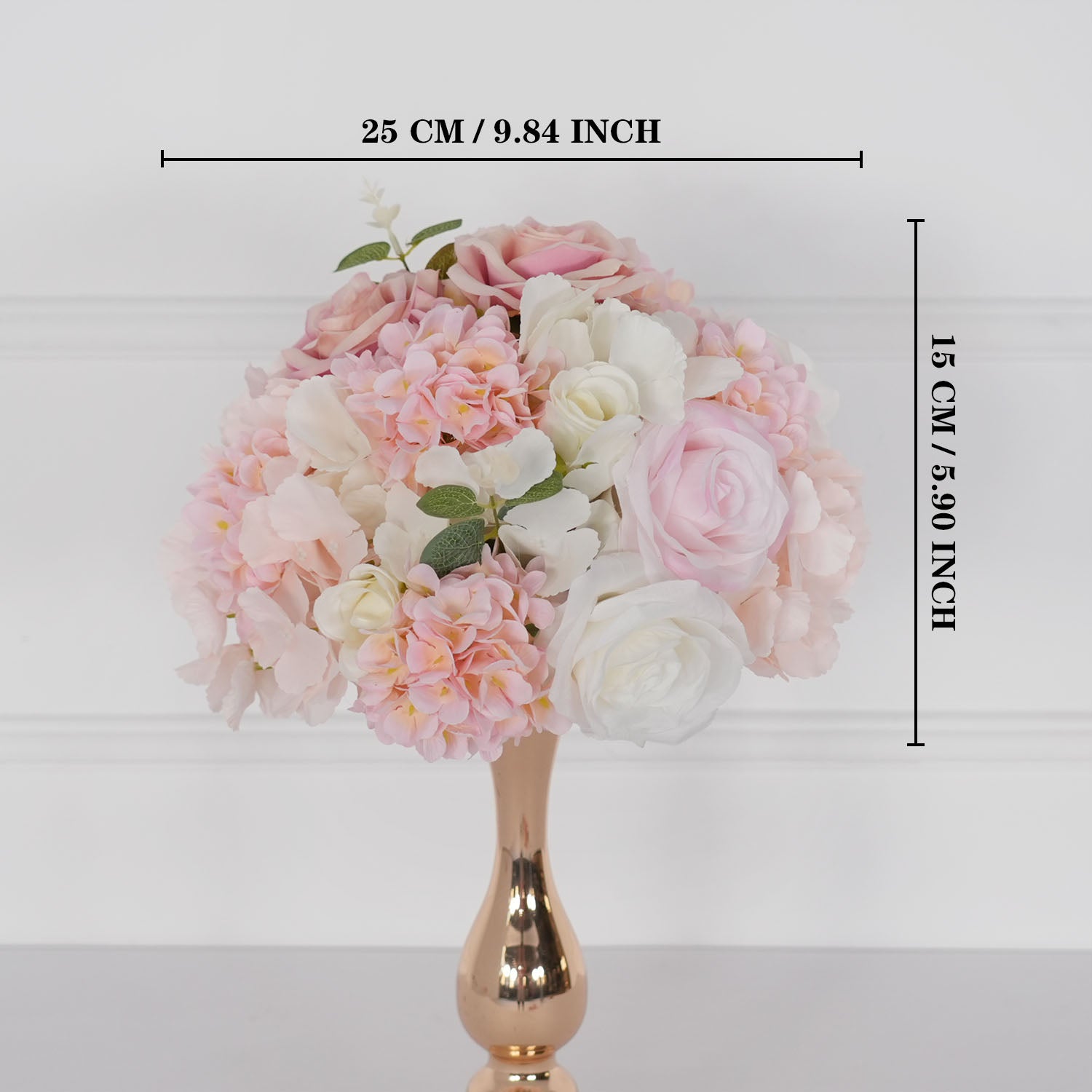 Uflower Pink Table Centerpiece Floral Ball Wedding Table Decoration