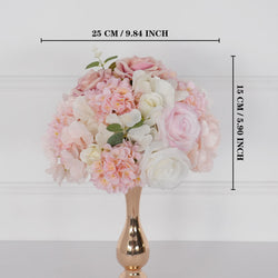 Uflower Pink Table Centerpiece Floral Ball Wedding Table Decoration