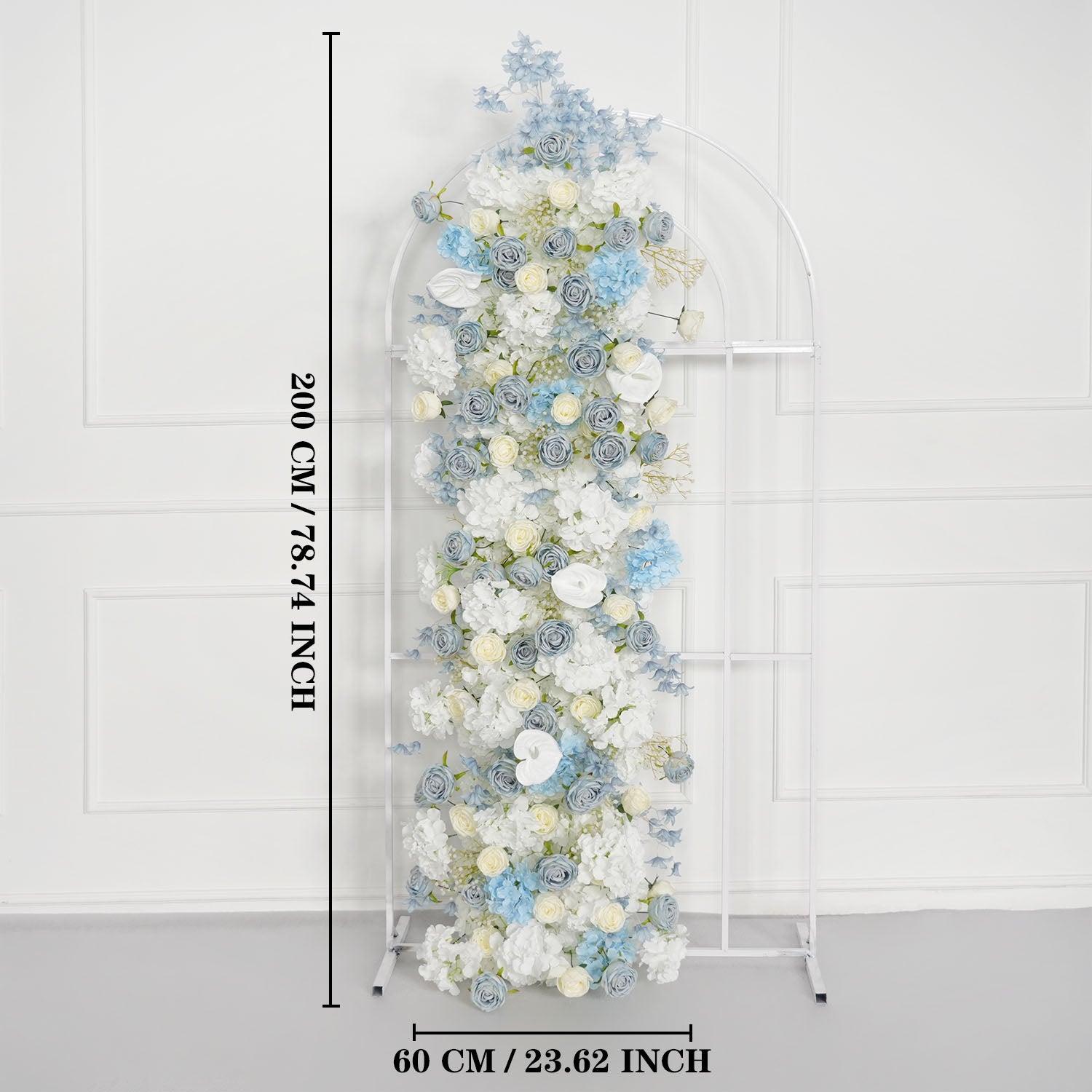 Uflower Blue White Flower Wedding Backdrop Arch Floral Arrangement