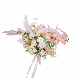 Uflower Pink White Series Bride Bouquet Wrist Corsage Groom Boutonniere Wedding Event Supplies