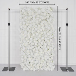Uflower Artificial White Flower Wall Wedding Backdrop Decor