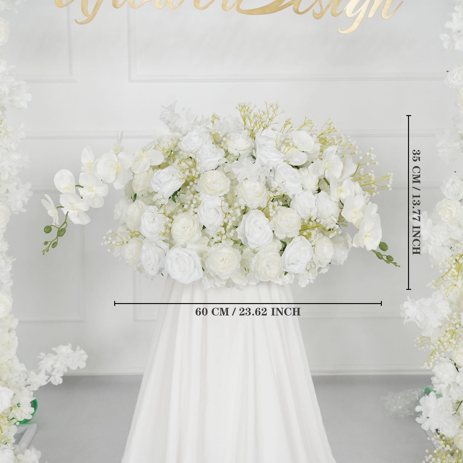 White Baby breath Rose Wedding Backdrop Arch Decor