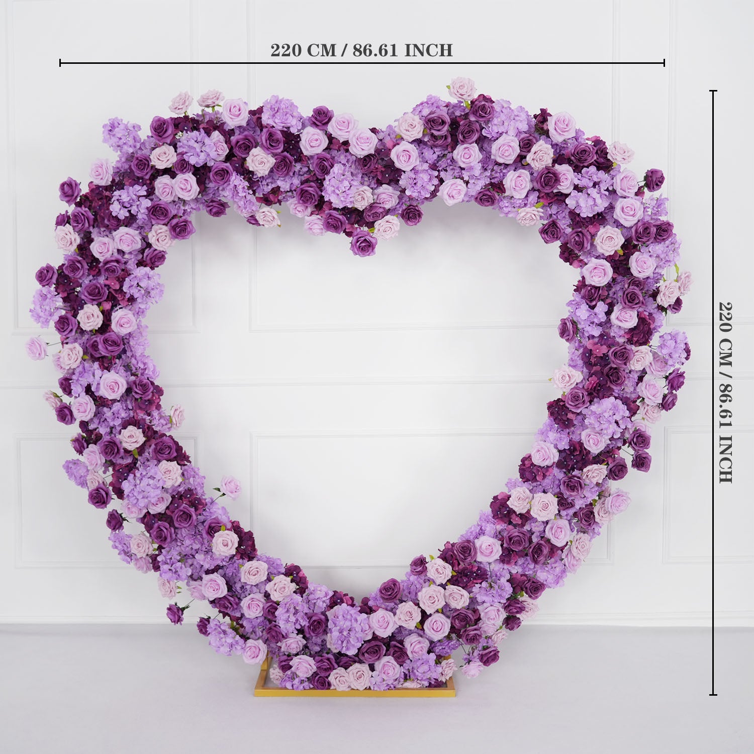 Artificial Purple Rose Heart Arch Wedding Decor