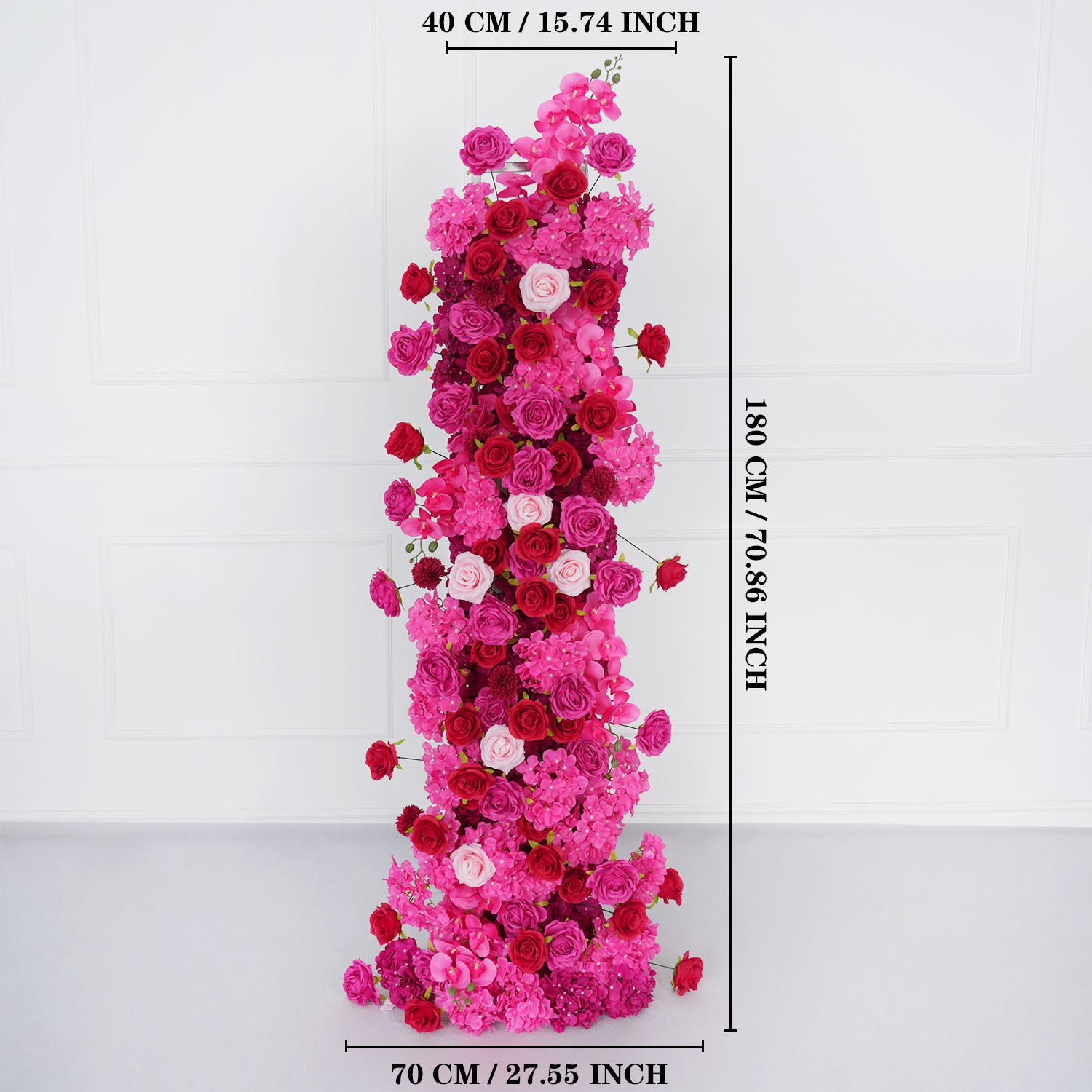 Artificial Rose Red Wedding KT Background Decor Flower Row