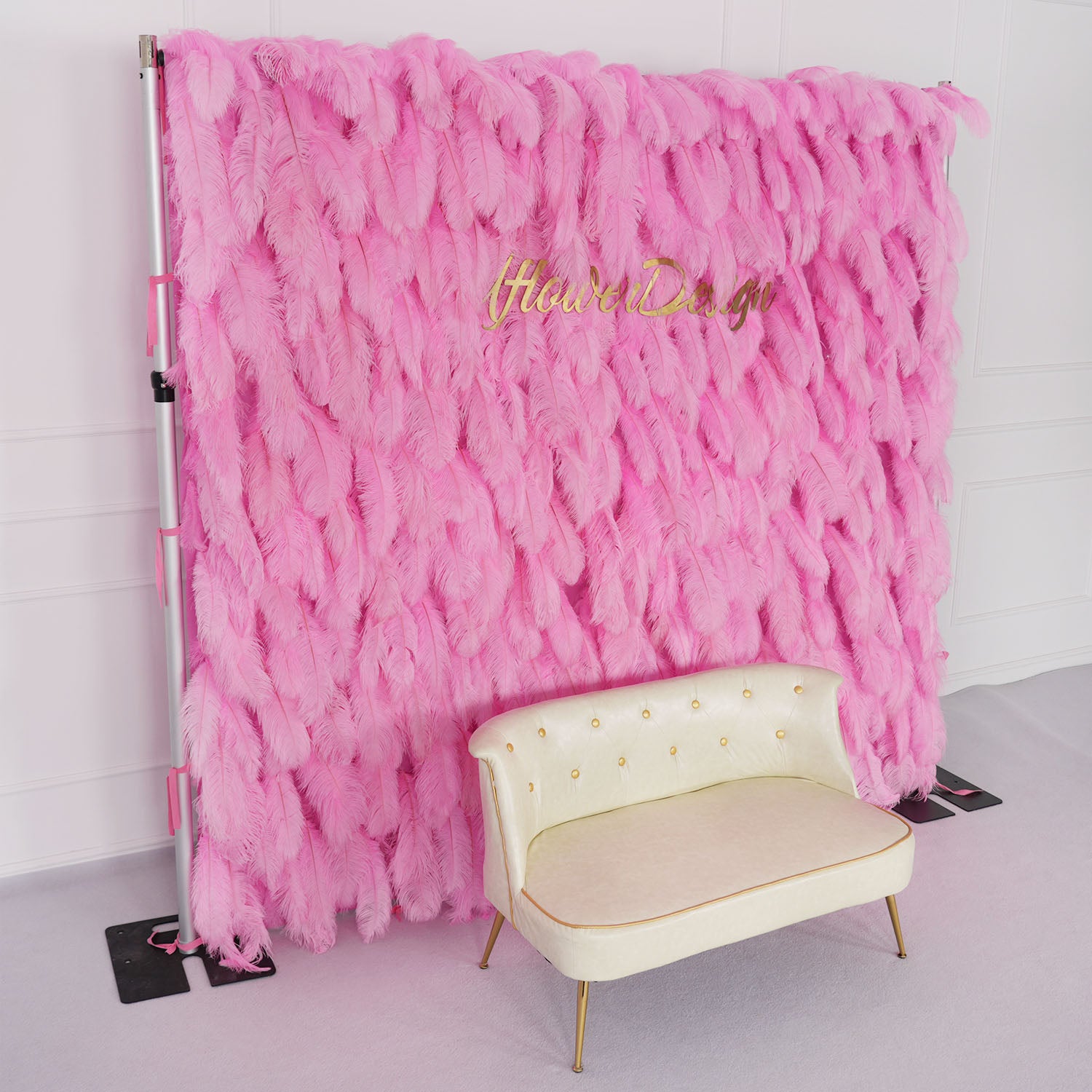 Uflower Artificial Pink 5D Flower Wall Wedding Backdrop Deco Birthday Party