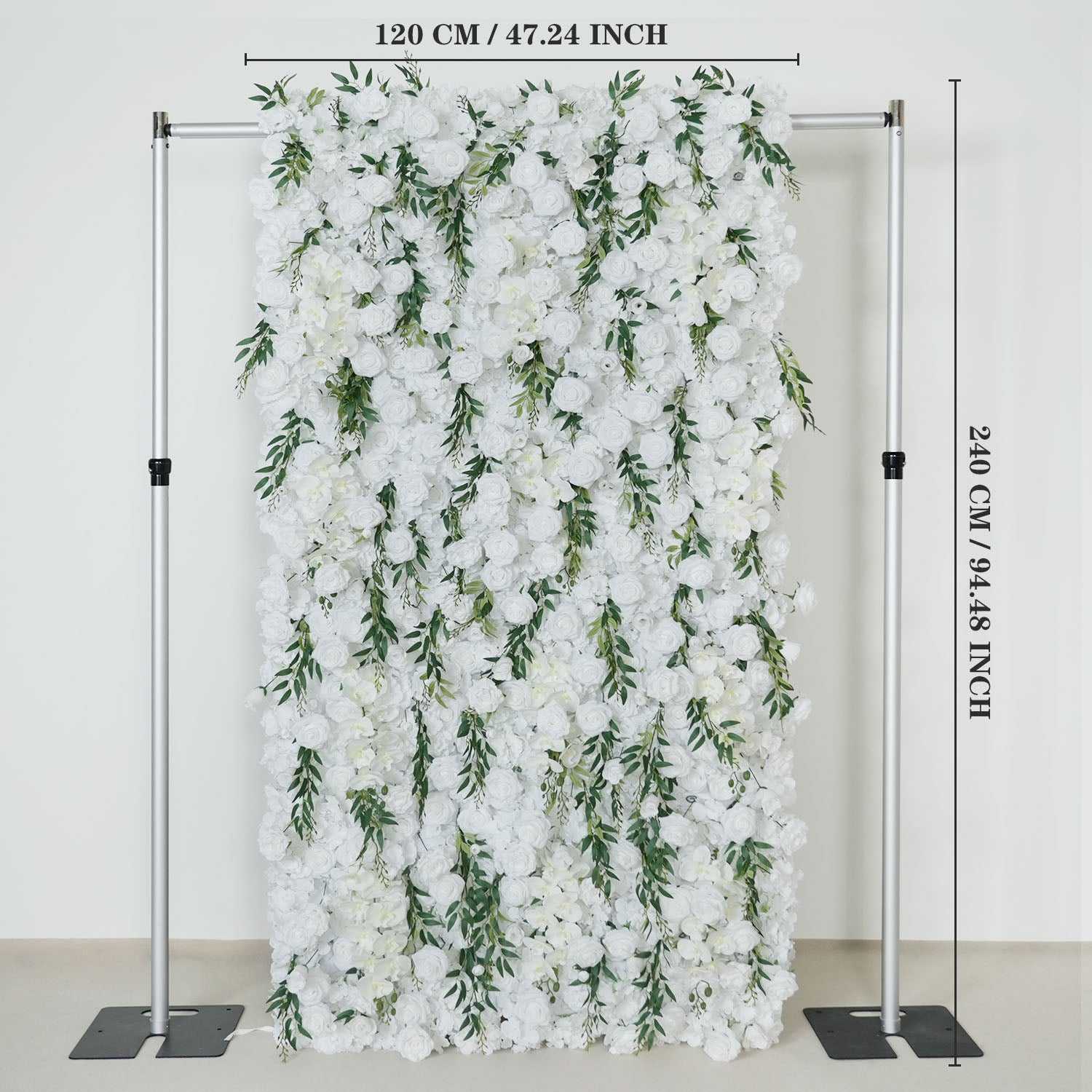 Uflower Artificial White Rose 5D Wedding Flower Wall