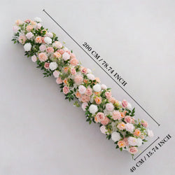 Uflower White Pink Rose Floral Square Arch Wedding Party Backdrop Decoration