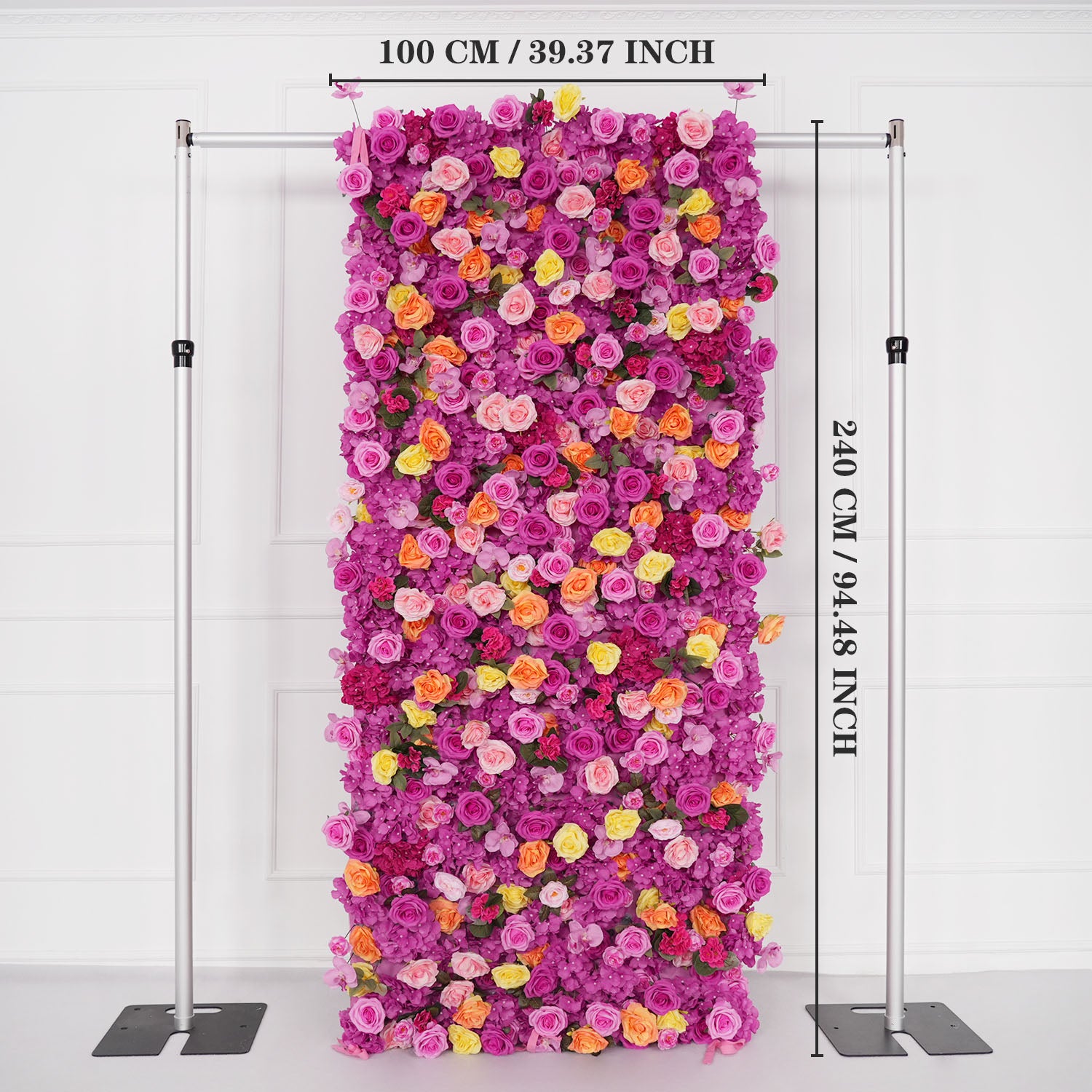 Uflower Flower Wall Hot Pink Orange Rose Floral Backdrop Wedding Party Proposal Decor Banquet Supplies