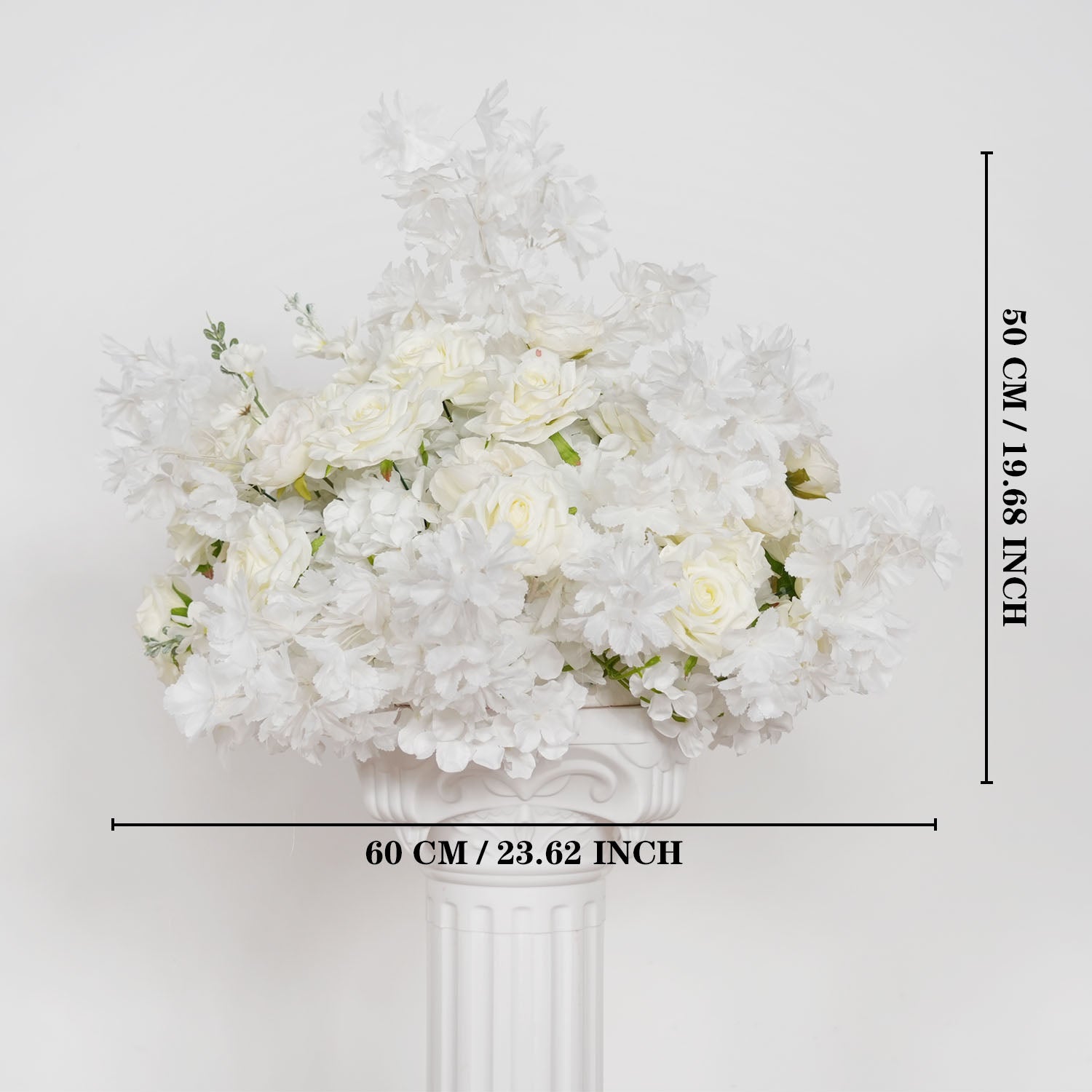 Uflower White Rose Wedding Background Arch KT Board Decoration Flower Arrangement