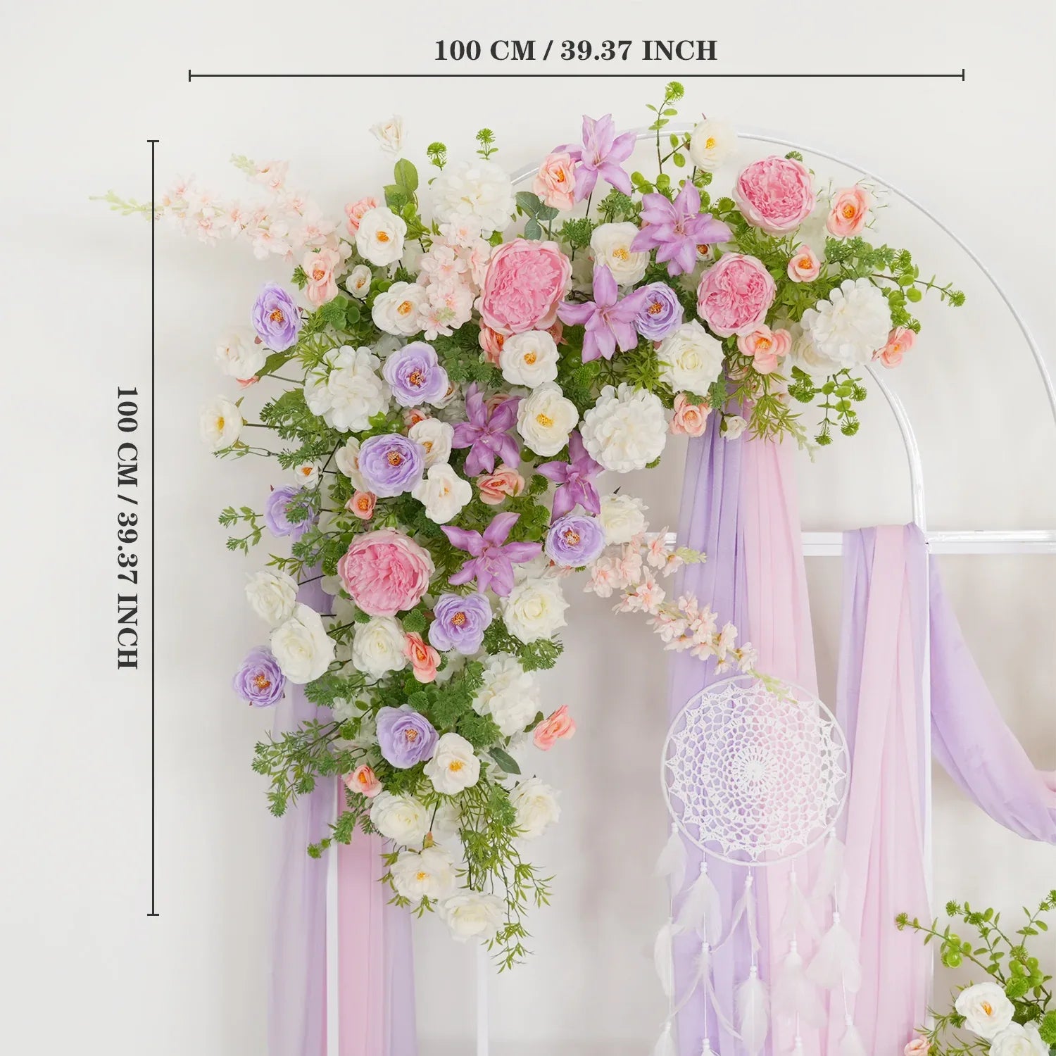 Uflower Artificial Purple Pink Wedding KT Backdrop Flower Row Decor - Uflower