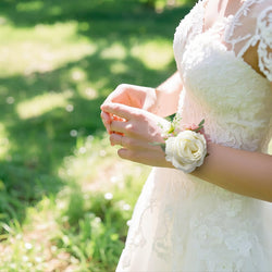 Uflower Pink White Series Bride Bouquet Wrist Corsage Groom Boutonniere Wedding Event Supplies