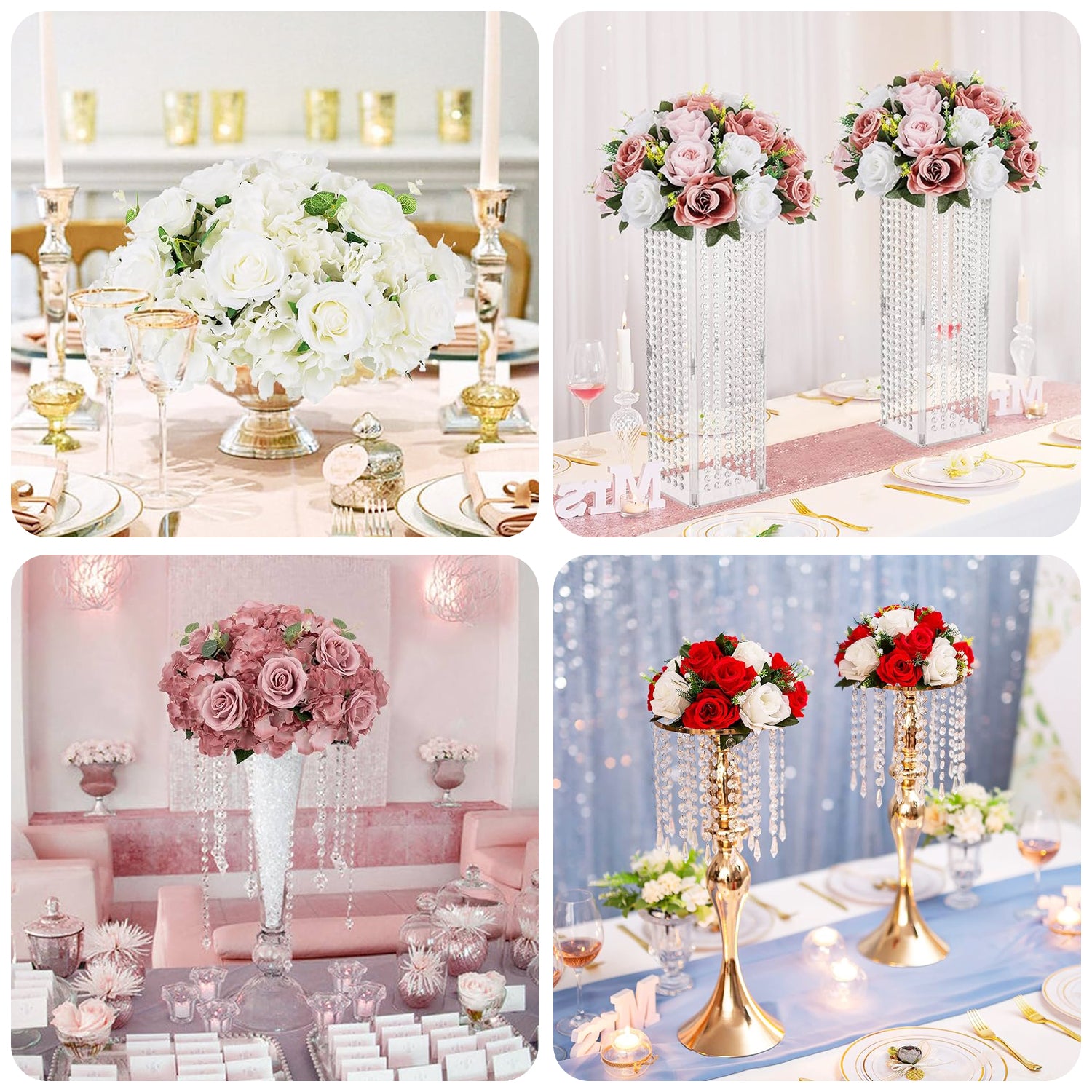 Uflower 35CM Artificial Flower Table Centerpiece Flower Ball Wedding Floral Arrangement