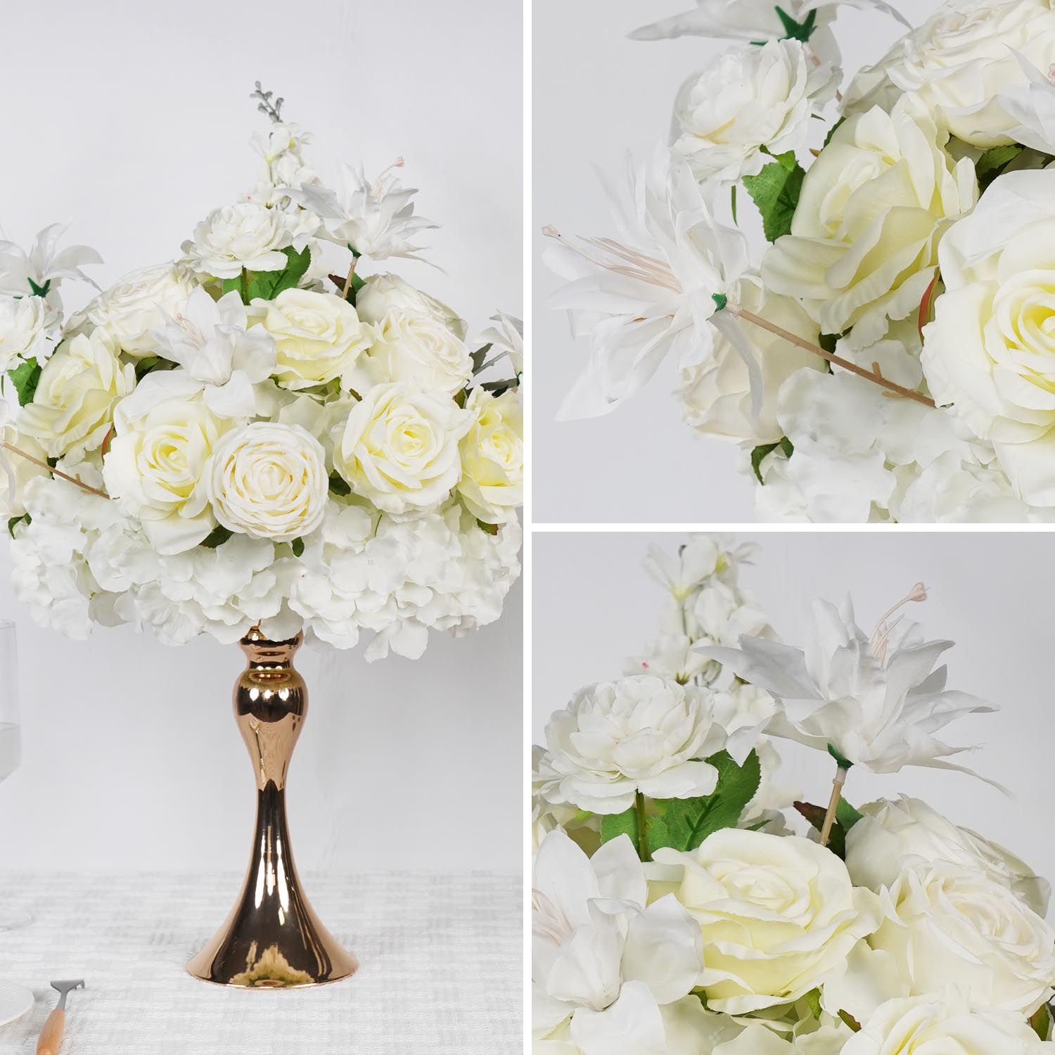 35cm Half-Sphere White Floral Arrangement  5  picture