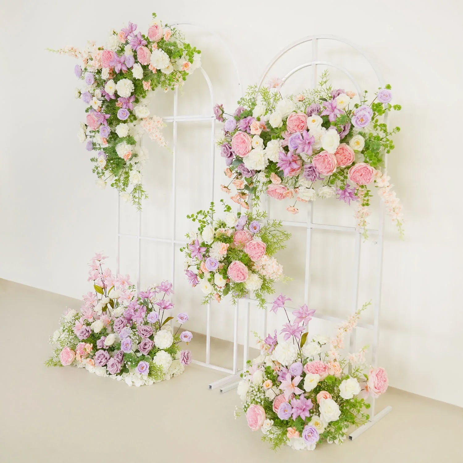 Uflower Artificial Purple Pink Wedding KT Backdrop Flower Row Decor - Uflower