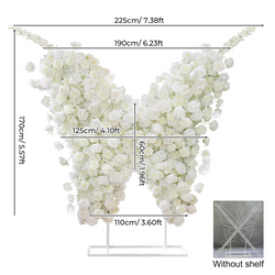 Uflower White Rose Butterfly Shaped Arch Wedding Party Backdrop Decor