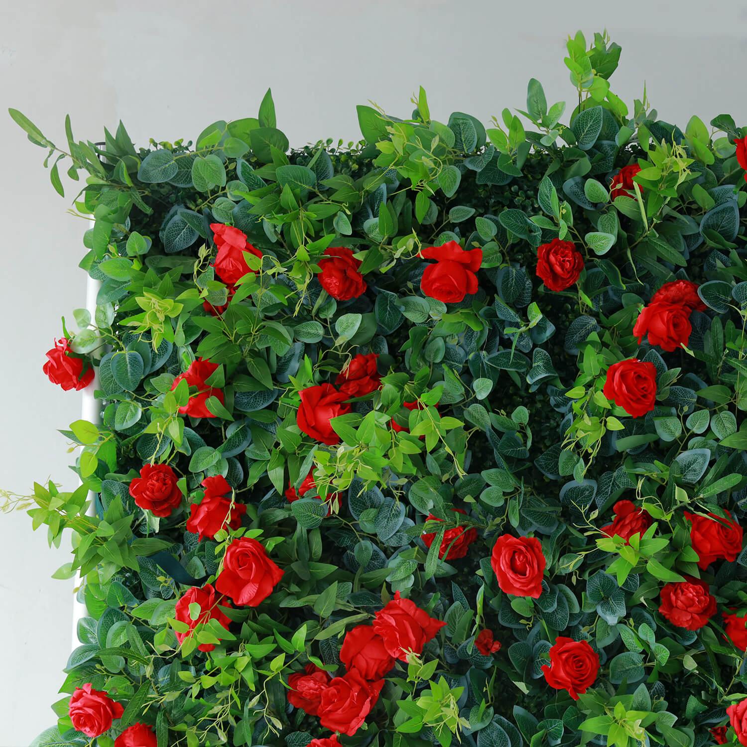 3D Artificial Flowers Red Rose Flower Wall | Uflower