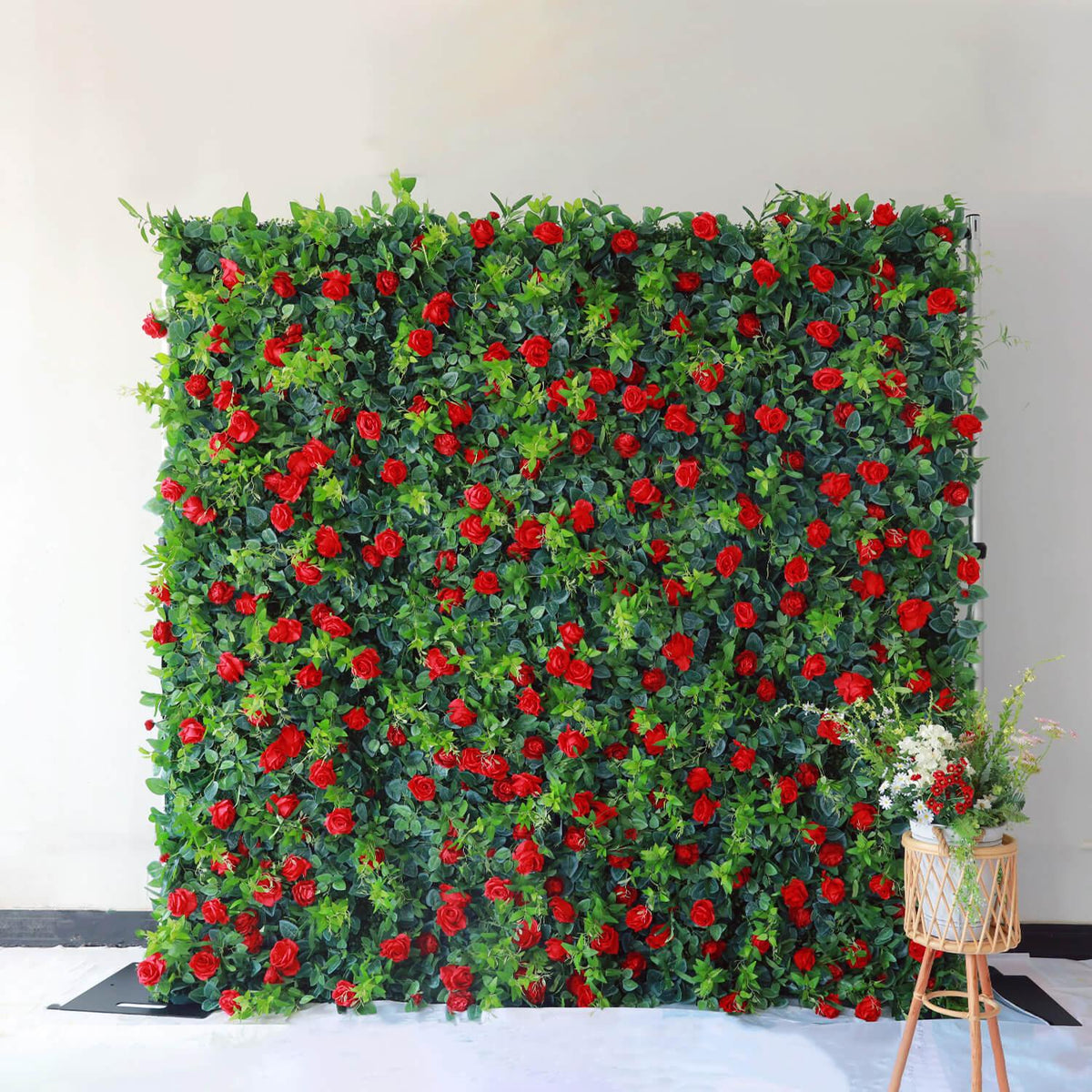 3D Artificial Flowers Red Rose Flower Wall | Uflower