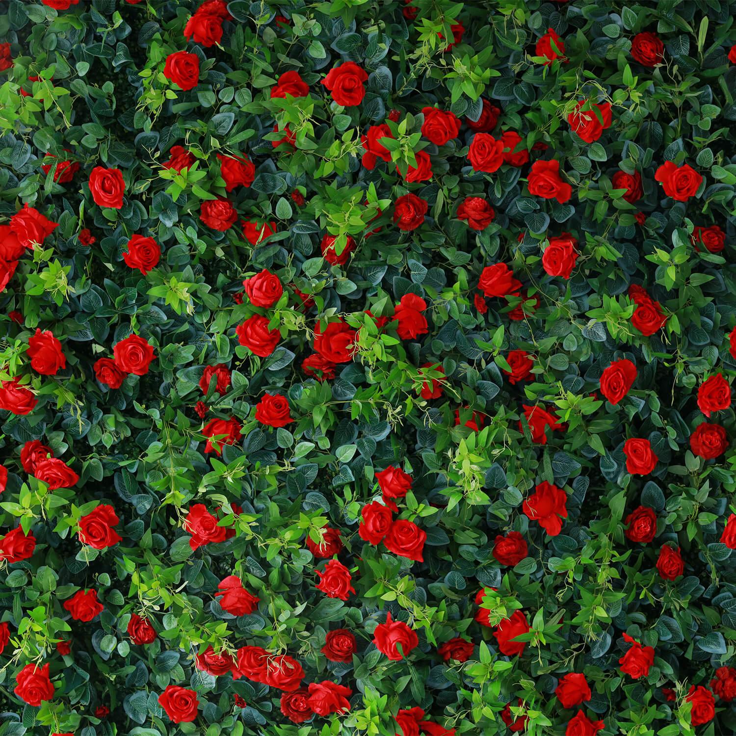 3D Artificial Flowers Red Rose Flower Wall | Uflower