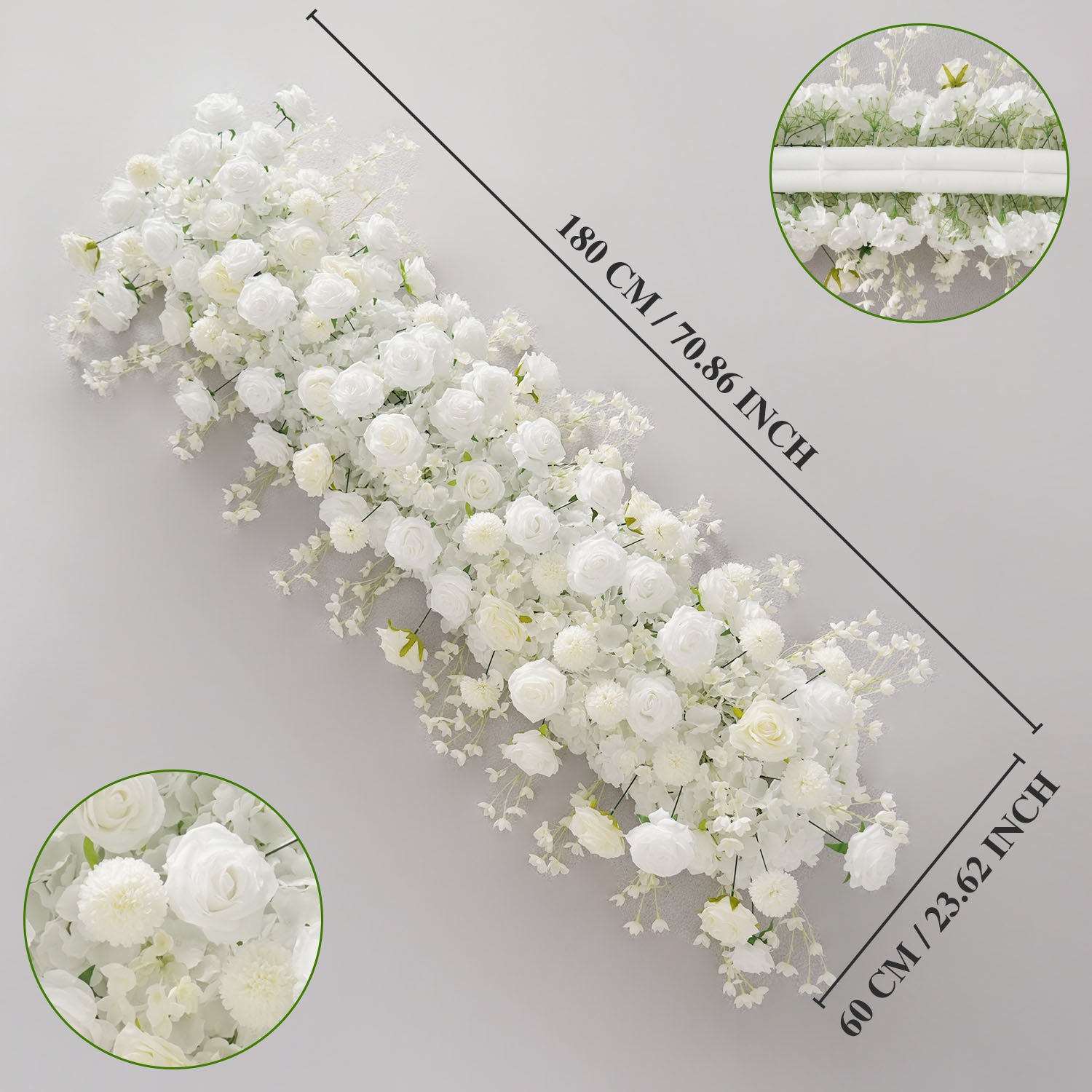 Uflower White Rose Floral Door Arch Wedding Party Backdrop Decoration