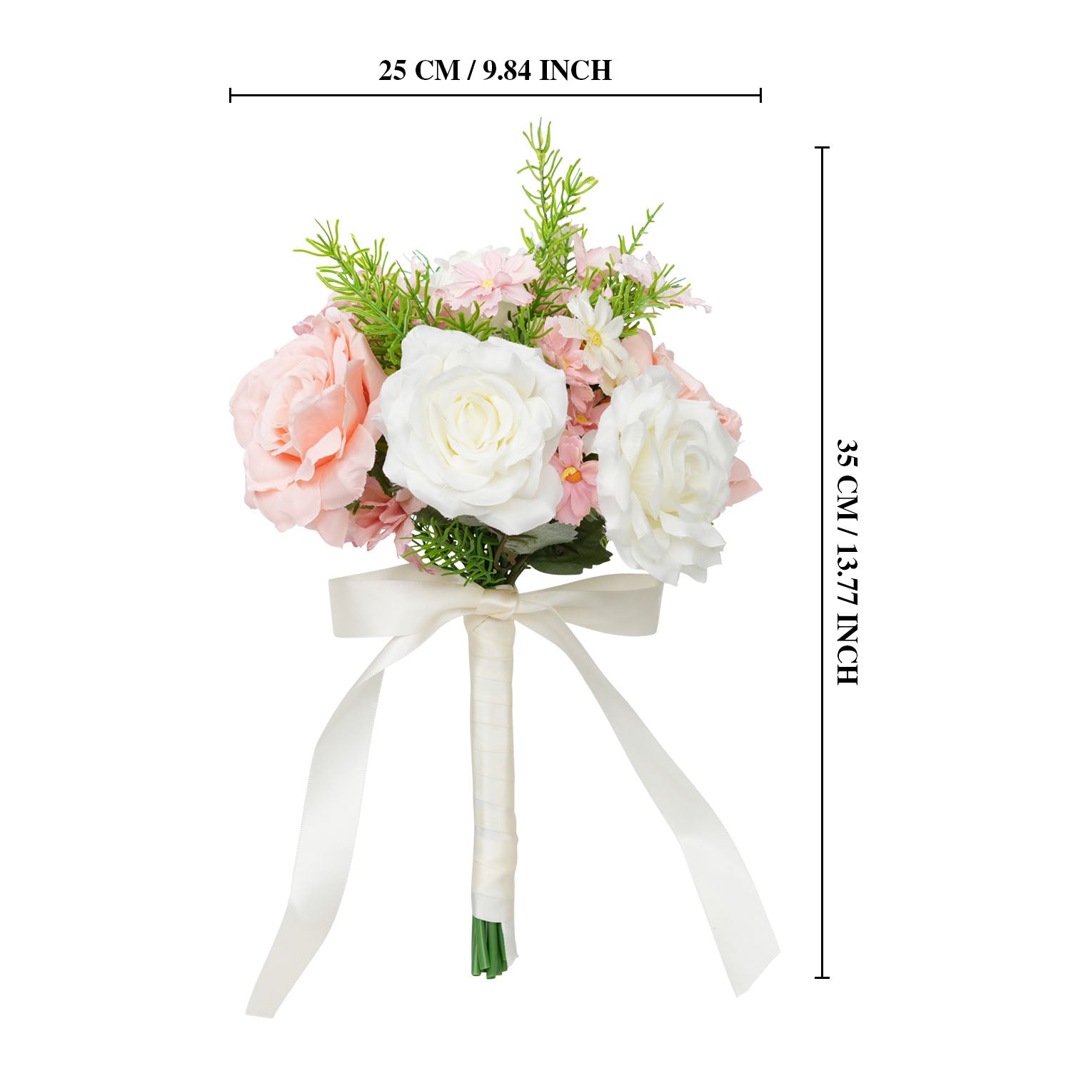 Uflower Pink White Series Bride Bouquet Wrist Corsage Groom Boutonniere Wedding Event Supplies