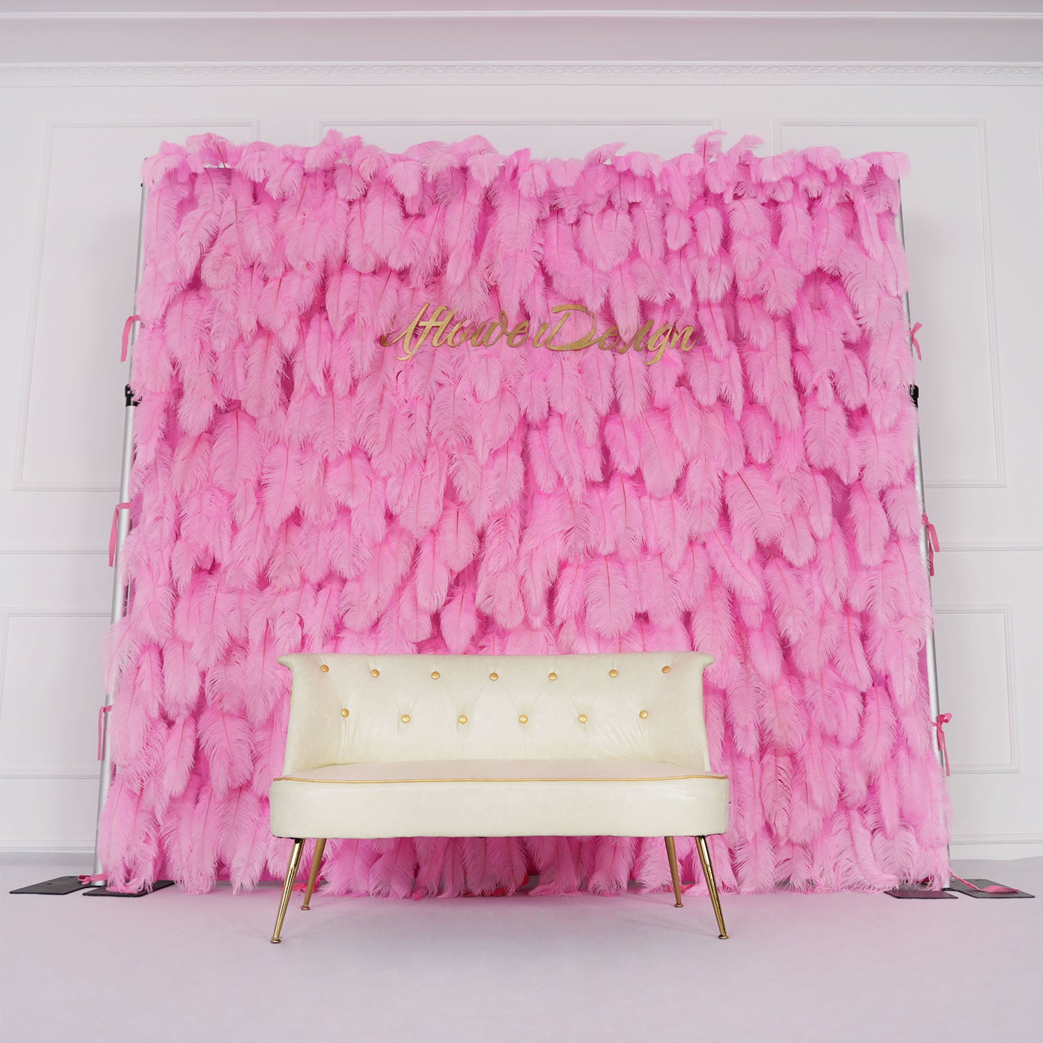 Uflower Artificial Pink 5D Flower Wall Wedding Backdrop Deco Birthday Party