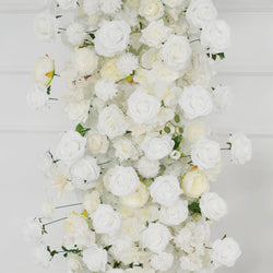 White Rose Flower Row Wedding Background Frame Arch